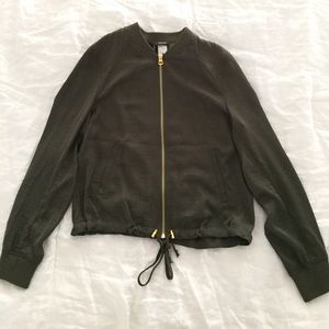 H&M Dark Green Silky Lightweight Jacket NWOT